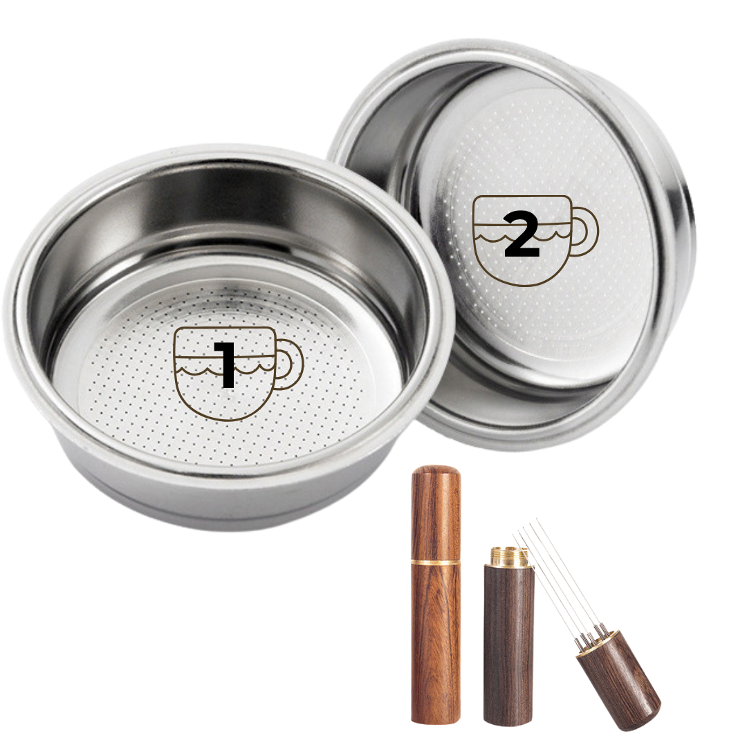 2 piezas de repuesto filtros de café presurizados 51mm de acero inoxidable para 1 y 2 tazas